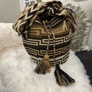 Bohemian Woven Basket with Tassels